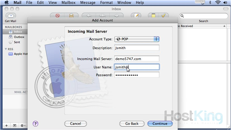 incoming mail server